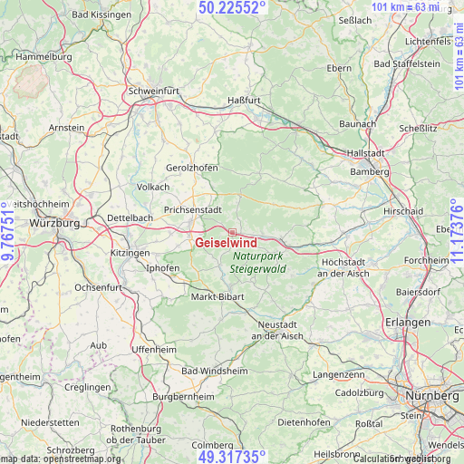 Geiselwind on map