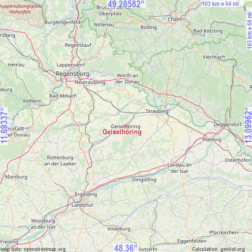 Geiselhöring on map
