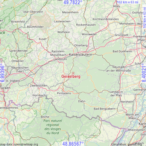 Geiselberg on map