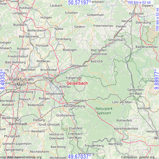 Geiselbach on map