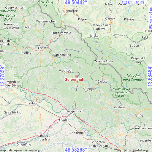 Geiersthal on map