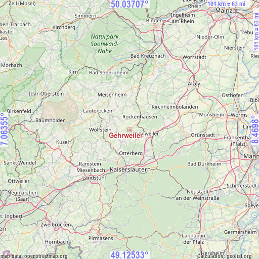 Gehrweiler on map