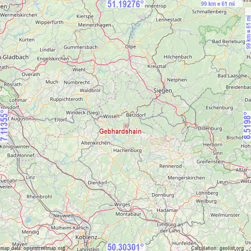 Gebhardshain on map