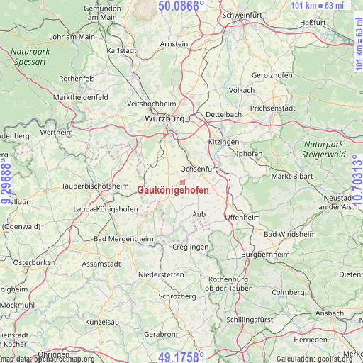 Gaukönigshofen on map