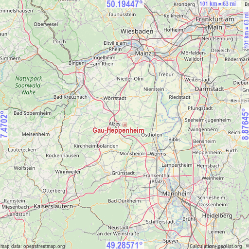 Gau-Heppenheim on map