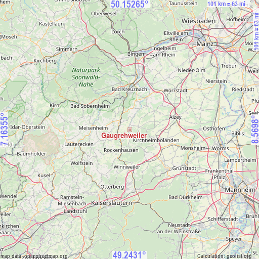 Gaugrehweiler on map