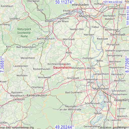 Gauersheim on map