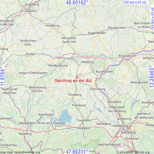 Garching an der Alz on map
