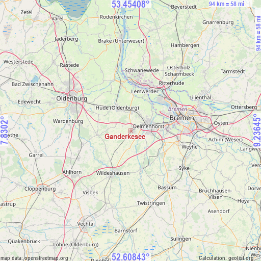 Ganderkesee on map