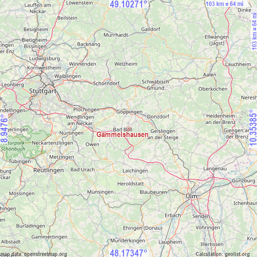 Gammelshausen on map