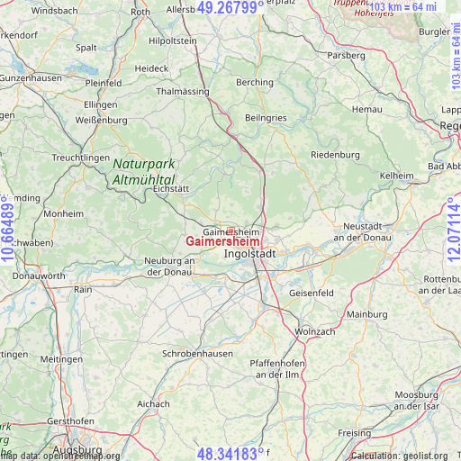 Gaimersheim on map