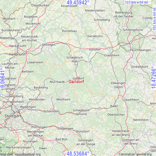 Gaildorf on map