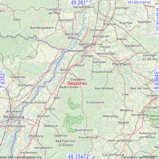 Gaggenau on map