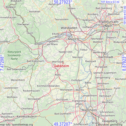 Gabsheim on map