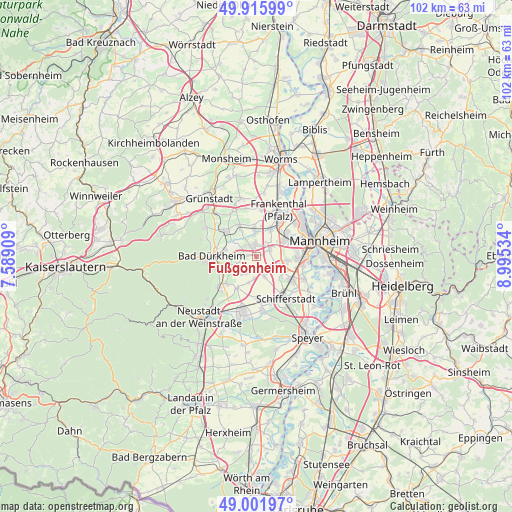 Fußgönheim on map