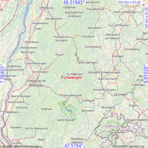 Furtwangen on map