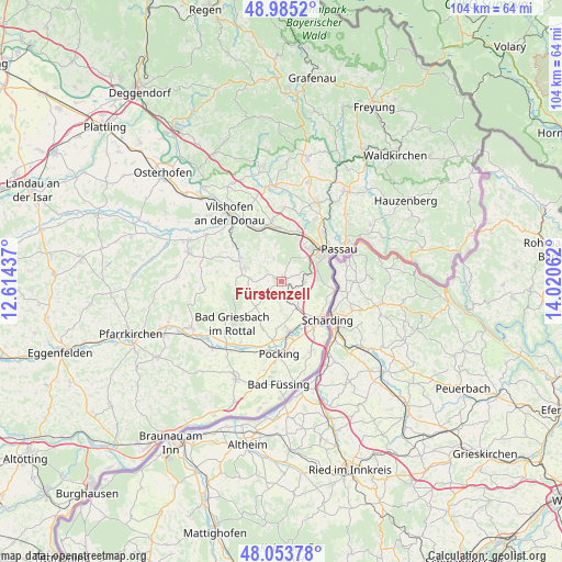 Fürstenzell on map