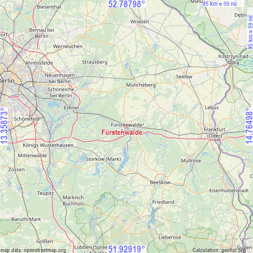 Fürstenwalde on map