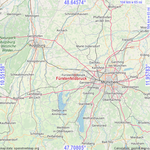 Fürstenfeldbruck on map