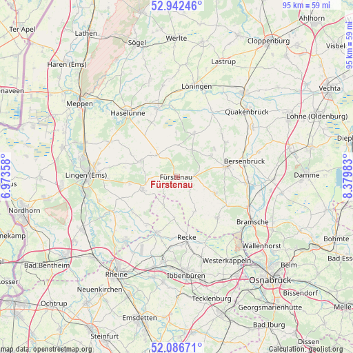 Fürstenau on map