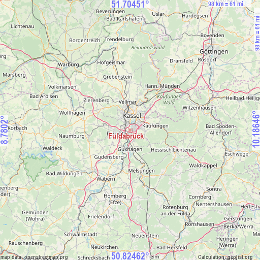 Fuldabrück on map