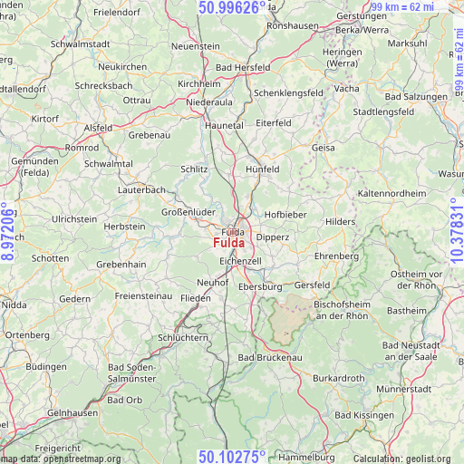 Fulda on map