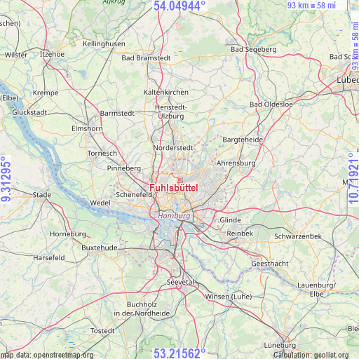 Fuhlsbüttel on map