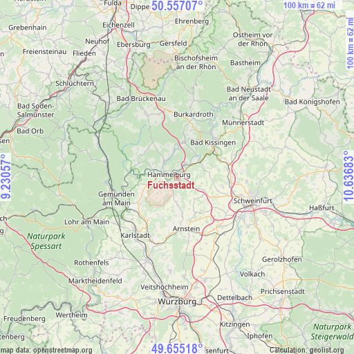 Fuchsstadt on map