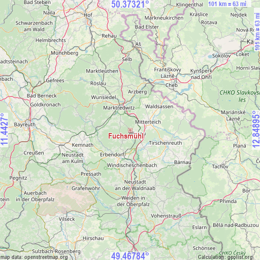 Fuchsmühl on map
