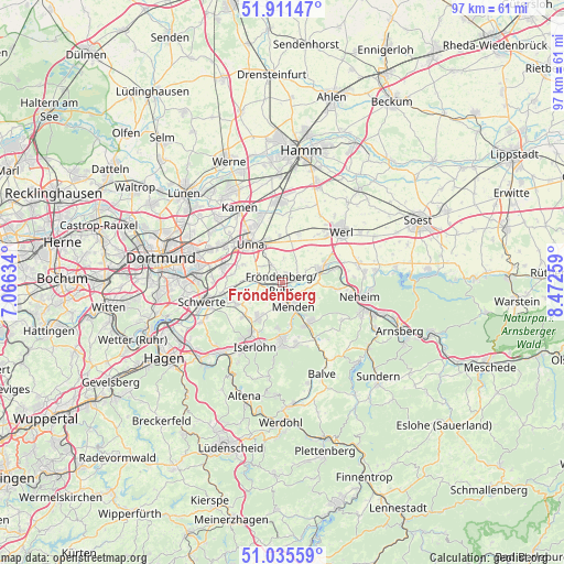 Fröndenberg on map