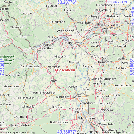 Friesenheim on map