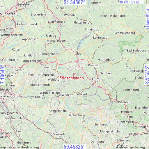 Friesenhagen on map