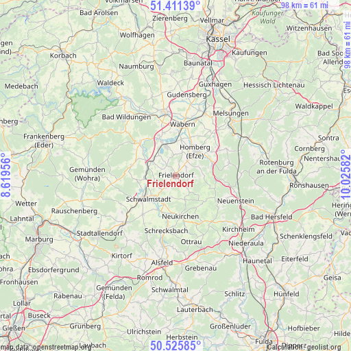 Frielendorf on map