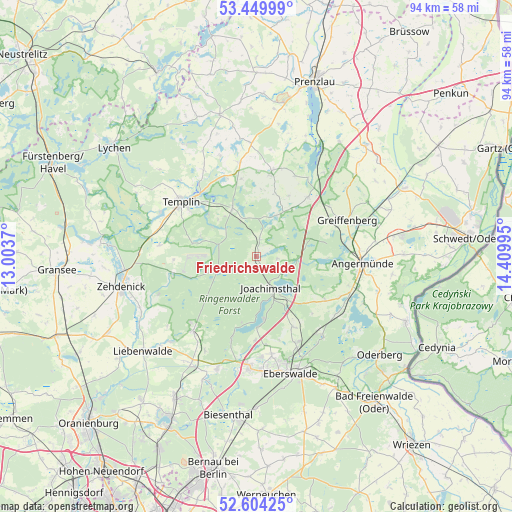 Friedrichswalde on map