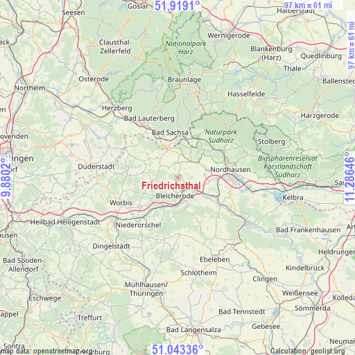 Friedrichsthal on map