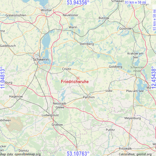 Friedrichsruhe on map