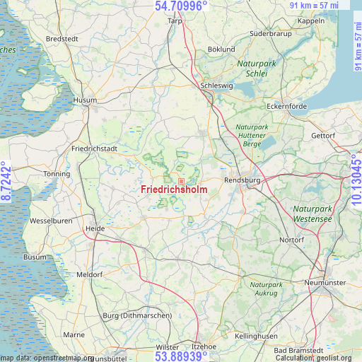 Friedrichsholm on map