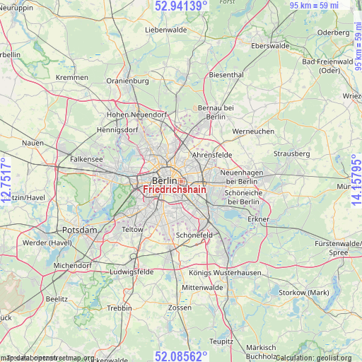 Friedrichshain on map