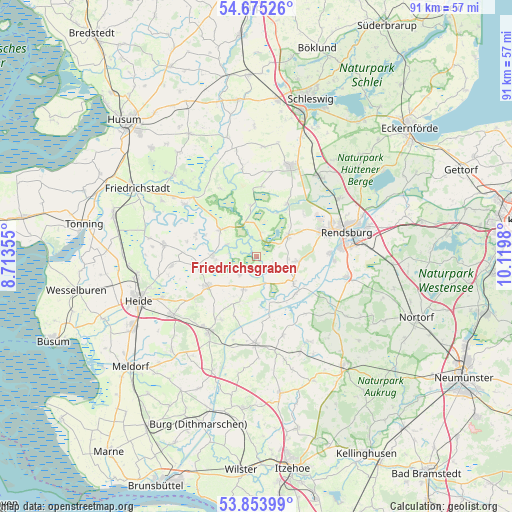 Friedrichsgraben on map