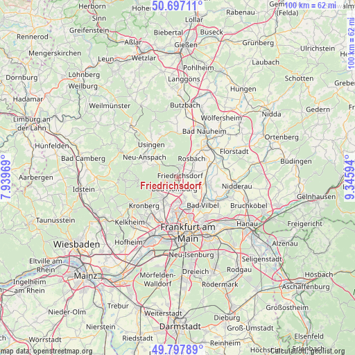 Friedrichsdorf on map