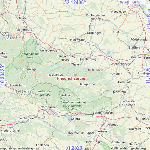 Friedrichsbrunn on map