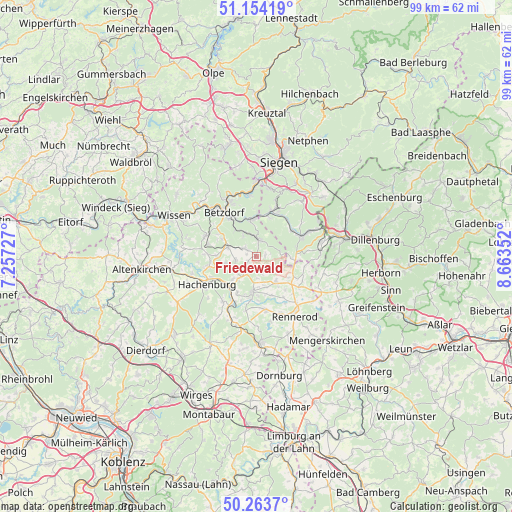 Friedewald on map