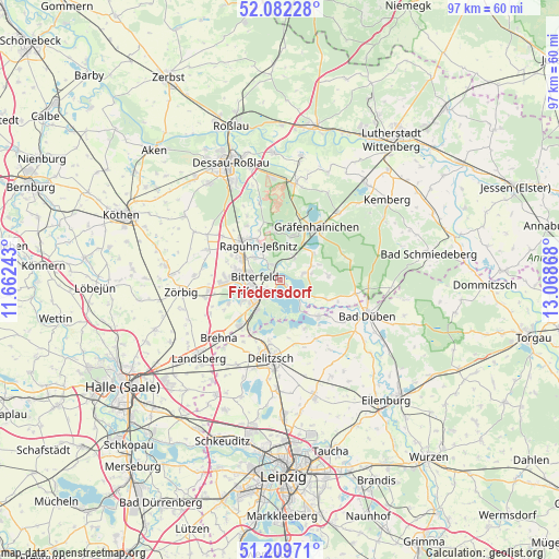 Friedersdorf on map