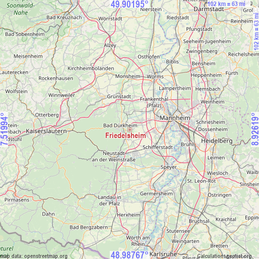 Friedelsheim on map