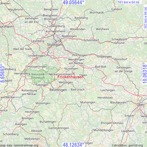 Frickenhausen on map