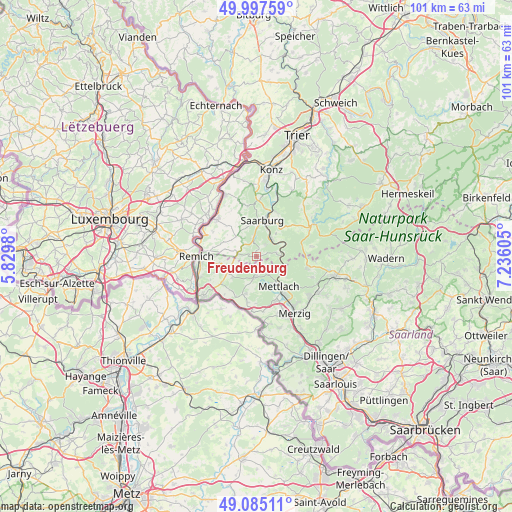 Freudenburg on map