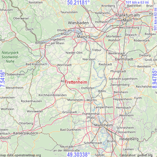 Frettenheim on map