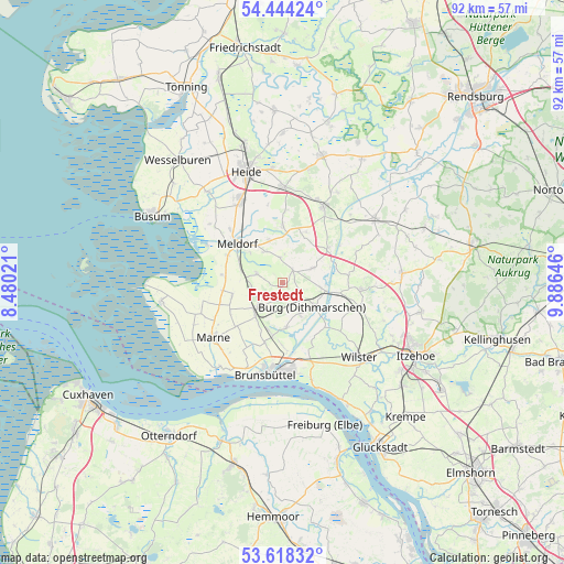 Frestedt on map