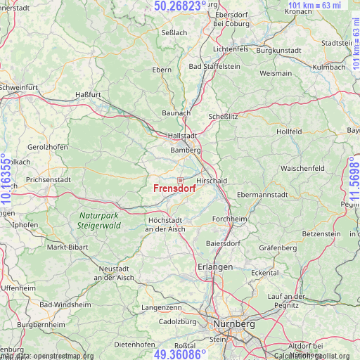 Frensdorf on map