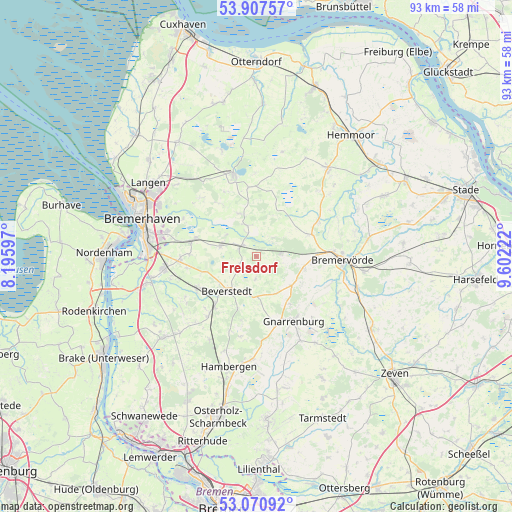 Frelsdorf on map